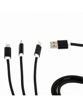 Gembird USB charging combo 3-in-1 cable, black, 1m