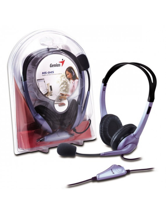 Genius HS-04S jack mikrofonos PC fekete headset