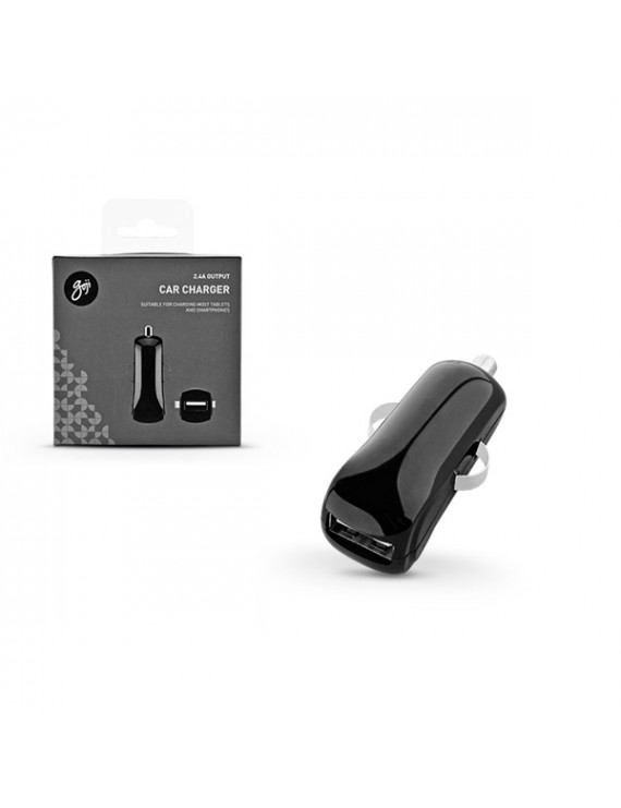 Goji GS0029 2,4A univerzális fekete USB autós gyorstöltő