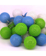 Iris Gömb alakú 6cm/színes fonott/4,5m/zöld-kék-fehér/30db LED-es/USB-s fénydekoráció