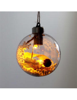 Iris Gömb alakú /G/ 8cm meleg fehér műanyag-akril LED-es fénydekoráció