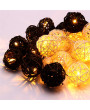 Iris Gömb alakú fonott/rattan/4m/fehér + barna/20db LED-es/3xAA elemes fénydekoráció