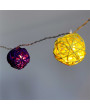 Iris Gömb alakú fonott/rattan/4m/több színű/20db LED-es/3xAA elemes fénydekoráció