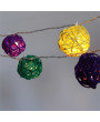 Iris Gömb alakú fonott/rattan/4m/több színű/20db LED-es/3xAA elemes fénydekoráció