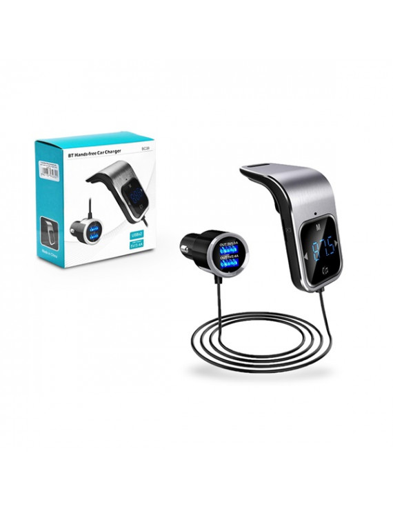Haffner PT-4988 BCFM-39 3.4A 2x USB-s Bluetooth telefon kihangosító és FM transzmitter