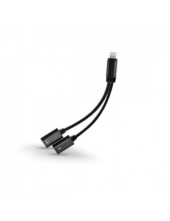 Haffner PT-5712 Lightning fekete audio és töltő adapter