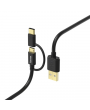 Hama 178327 micro USB - USB Type-C 2in1 fekete 1m adatkábel