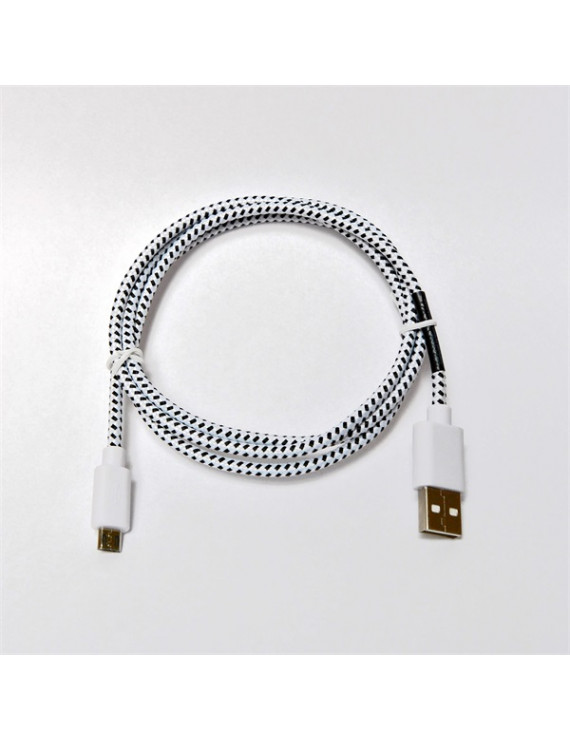 Hama micro USB - USB A 1m fehér szövet adatkábel
