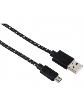 Hama micro USB - USB A 1m fekete szövet adatkábel