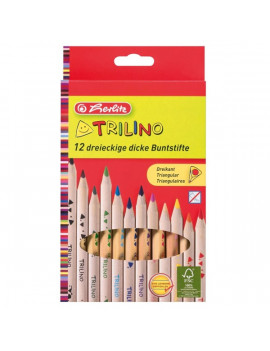 Herlitz Trilino vastag natúrfa 12db-os vegyes színű színes ceruza