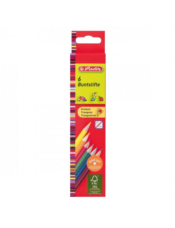 Herlitz Trio lakkozott 6db-os vegyes színű színes ceruza