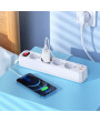 Hoco HOC0281 20W Type-C PD3.0 és 18W 2xUSB-A QC3.0 - fehér hálózati elosztó 4 aljzattal
