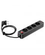 Hoco HOC0281 20W Type-C PD3.0 és 18W 2xUSB-A QC3.0 - fekete hálózati elosztó 4 aljzattal