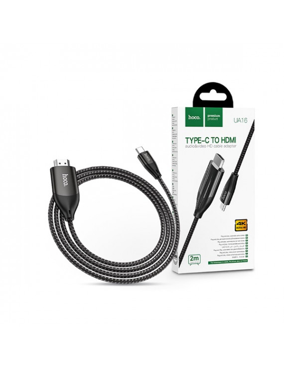 Hoco HOC0298 Type-C-HDMI 2 m-es vezetékkel - UA16 Type-C to HDMI Adapter 4KUltra HD kábel