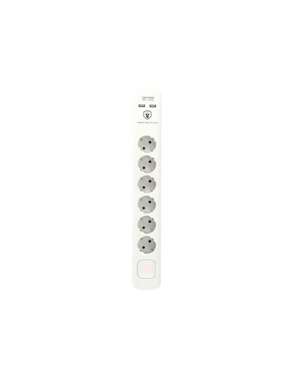 Home NVT 06K USB/WH 6 aljzat 1,4méter 3x1,5mm2 túlfeszültség védett USB-s elosztó