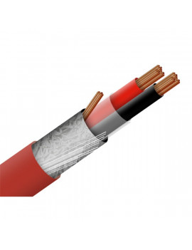 Honnor Security 2x2R 2 eres tűzjelző kábel, 2 mm2 névleges keresztmetszetű sodrott réz erek, piros PVC köpeny, árny
