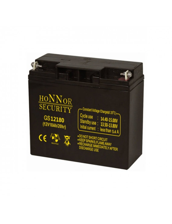 Honnor Security HS12-18 12V/18Ah zárt gondozásmentes AGM akkumulátor