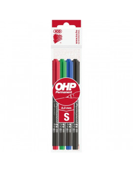 ICO OHP S 4db-os vegyes színű 0,3mm permanent marker