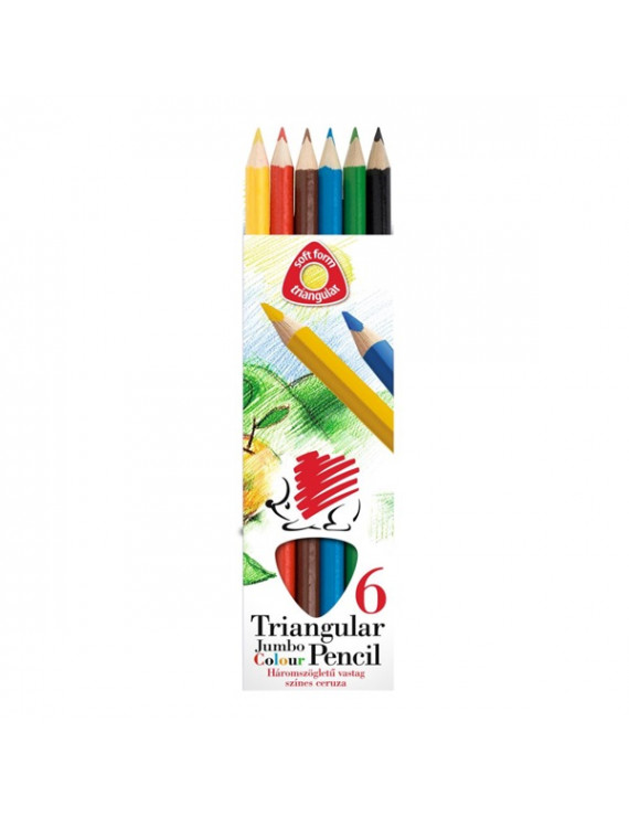 ICO Süni Jumbo háromszög alakú festett 6db-os vegyes színű színes ceruza