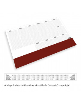 Kalendart 2023-as T110 könyöklő bordó asztali naptár