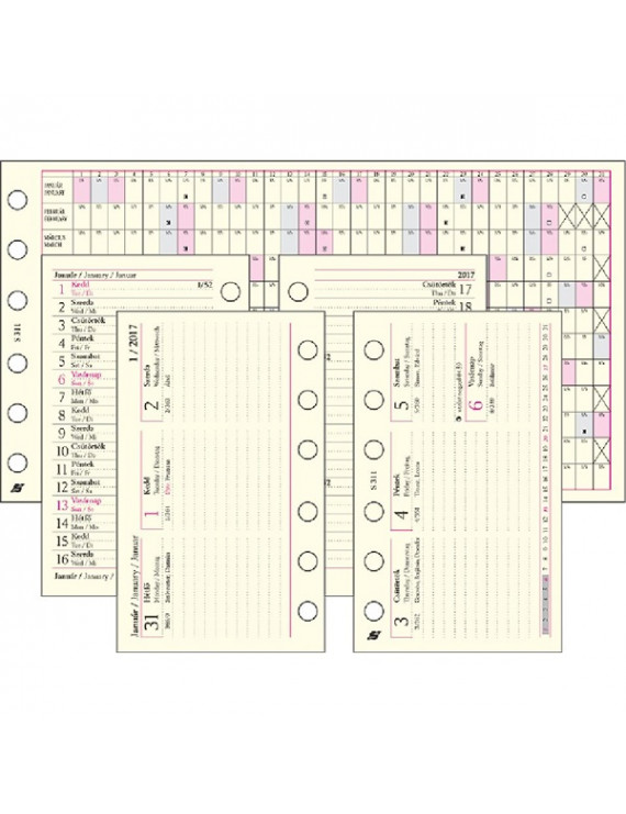Kalendart Saturnus S311 heti beosztású gyűrűs betétlap csomag