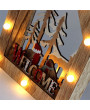 Iris Karácsonyi ház alakú madarak mintás/20x30x5,5cm/meleg fehér LED-es fa fénydekoráció
