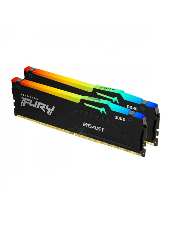 Kingston 64GB/5600MHz DDR-5 (Kit of 2) FURY Beast RGB (KF556C40BBAK2-64) memória