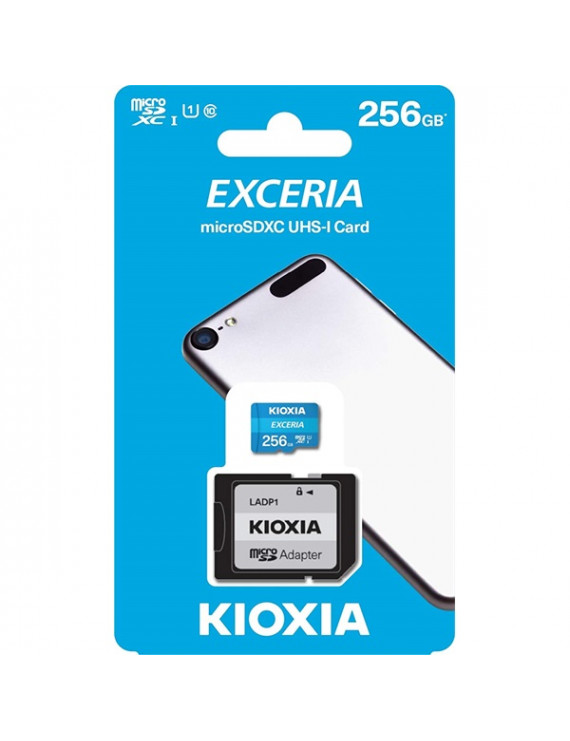 Kioxia 256GB SD micro (SDXC Class 10 UHS-I U1) Exceria (LMEX1L256GG2) memória kártya adapterrel
