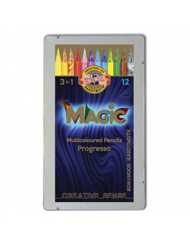 Koh-I-Noor 8772 Progresso Magic henger alakú 12db-os vegyes színű színes ceruza