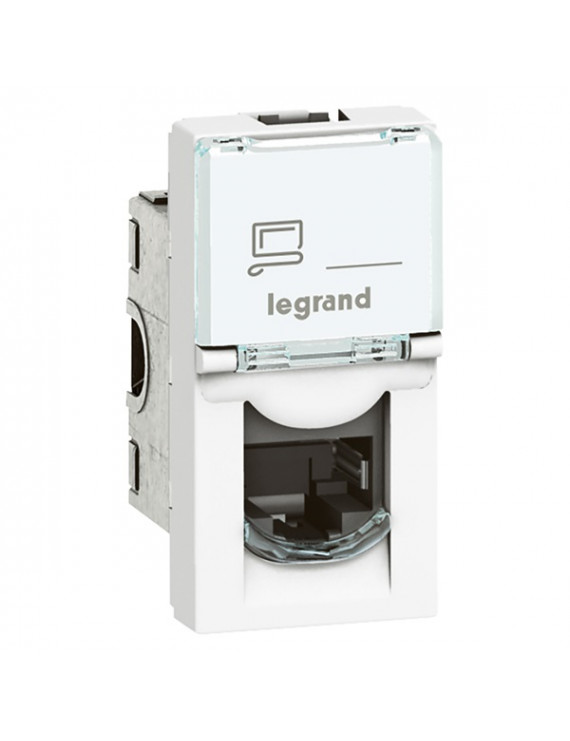 Legrand 076561 Program Mosaic LCS2 RJ45 Cat 6 UTP, 1 modul, fehér aljzat