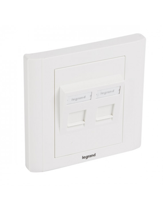 Legrand 632797 2xRJ45 Keystone port fogadására  Linkeo süllyesztett szerelvény