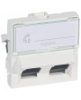 Legrand 076504 Program Mosaic 2 x RJ 45 árnyékolatlan (UTP)fehér RJ 45 informatikai csatlakozóaljzat