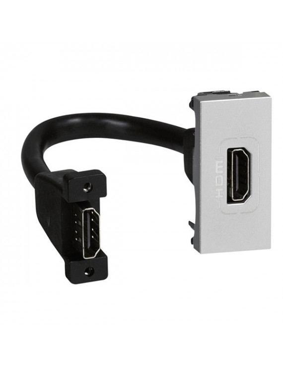 Legrand 079378 Program Mosaic 1 modulos/ elővezetékezett/ alumínium HDMI aljzat
