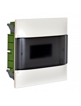 Legrand 135151 PractiboxS 650°C/átlátszó füstszínű ajtóval1 sor 12 modul téglafalba süllyeszthető kiselosztó
