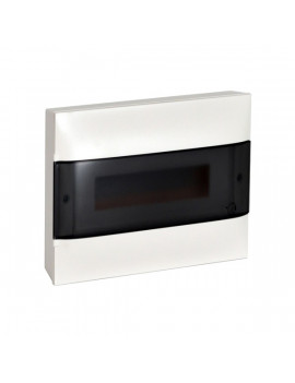 Legrand 135211 PractiboxS 650°C/átlátszó füstszínű ajtóval/1 sor 12 modul falon kívüli kiselosztó