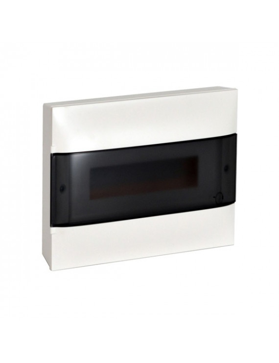 Legrand 135211 PractiboxS 650°C/átlátszó füstszínű ajtóval/1 sor 12 modul falon kívüli kiselosztó