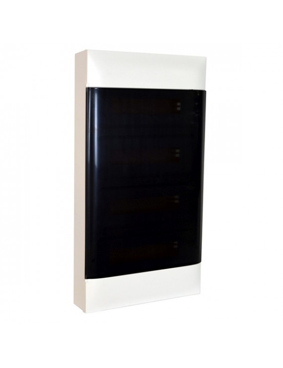Legrand 137219 PractiboxS 650°C/átlátszó füstszínű ajtóval/ 4 sor 18 modul falon kívüli kiselosztó