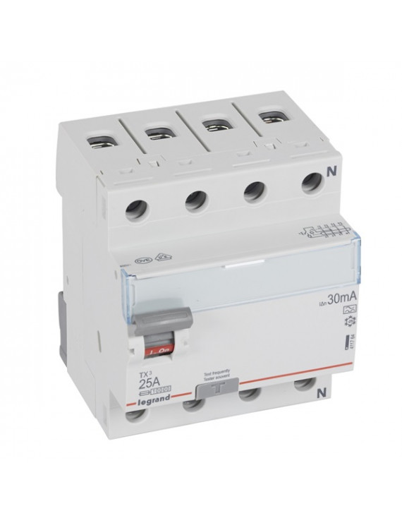 Legrand 411764 TX3 25A D 30mA 4 pólusú áram-védőkapcsoló