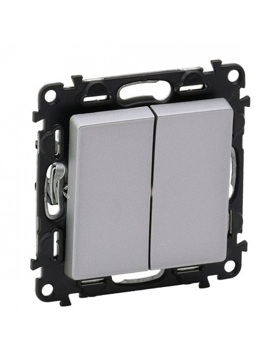 Legrand 752308 Valena Life 10 AX alumínium kettős váltókapcsoló