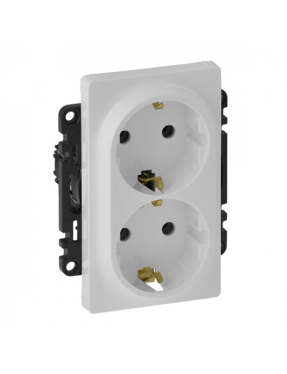 Legrand 753127 Valena Life gyermekvédelem nélkül/ fehér 2x2P+F csatlakozóaljzat