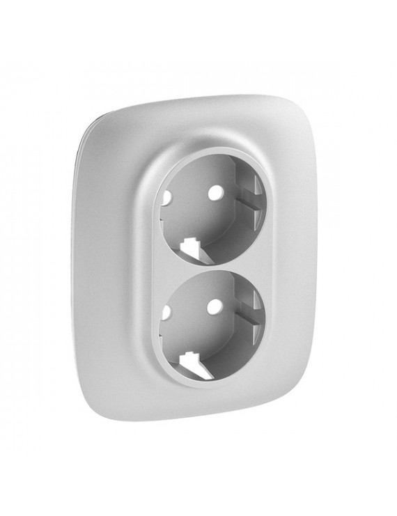Legrand 754957 Valena Allure kerettel alumínium 2x2P+F aljzat monobloc burkolat