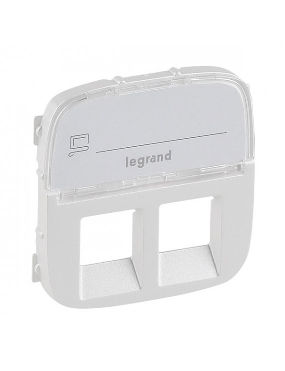 Legrand 755489 Valena Allure címketartóval gyöngyház 2xRJ11/RJ45 aljzat burkolat