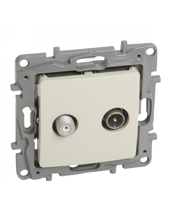 Legrand 764657 Niloé átmenő 14 dB bézs TV-SAT aljzat