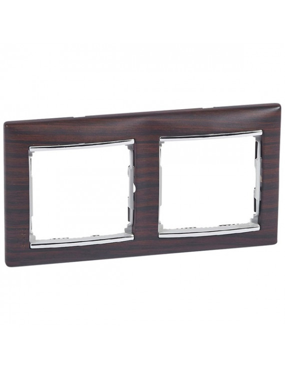 Legrand 770372 Valena wenge dekor/ezüst 2-es vízszintes keret