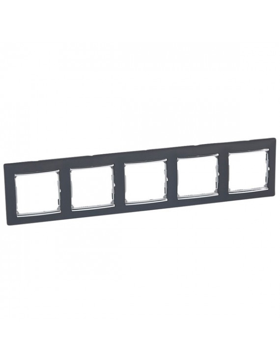 Legrand 770395 Valena fekete/ezüst 5-ös vízszintes keret