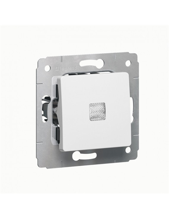 Legrand 773613 Cariva fehér egypólusú nyomókapcsoló jelzőfénnyel