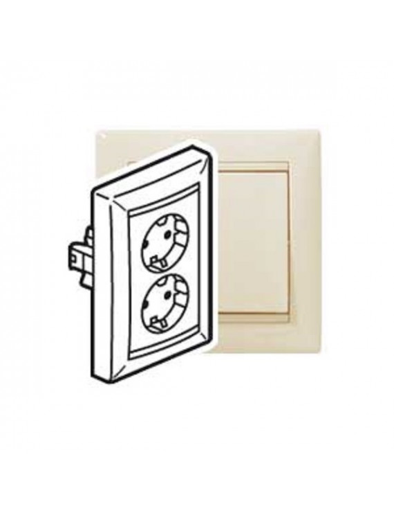 Legrand 774370 Valena elefántcsont 2x2P+F kettős földelt csatlakozóaljzat