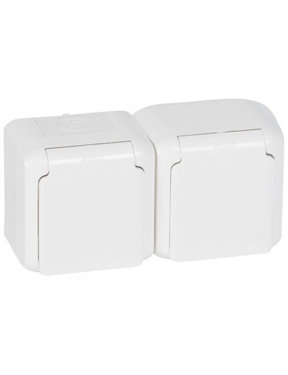 Legrand 782374 Forix IP44 fehér 2X2P+F dupla csatlakozóaljzat