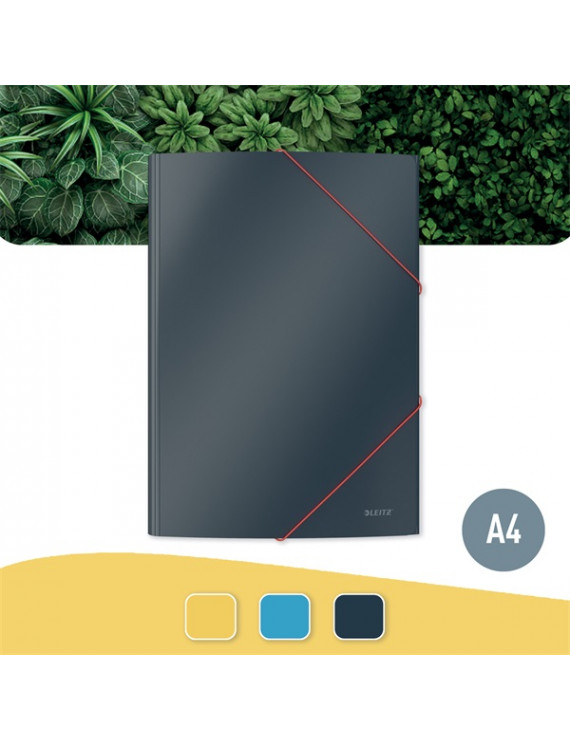 Leitz COSY Soft touch A4 bársony szürke gumis karton mappa