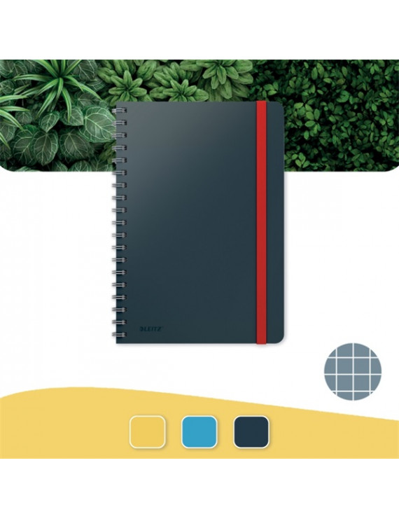 Leitz COSY Soft touch B5 bársony szürke kockás spirálfüzet